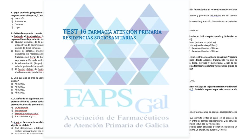 FAPsGal Test 16 farmacia atención primaria específico para residencias sociosanitarias