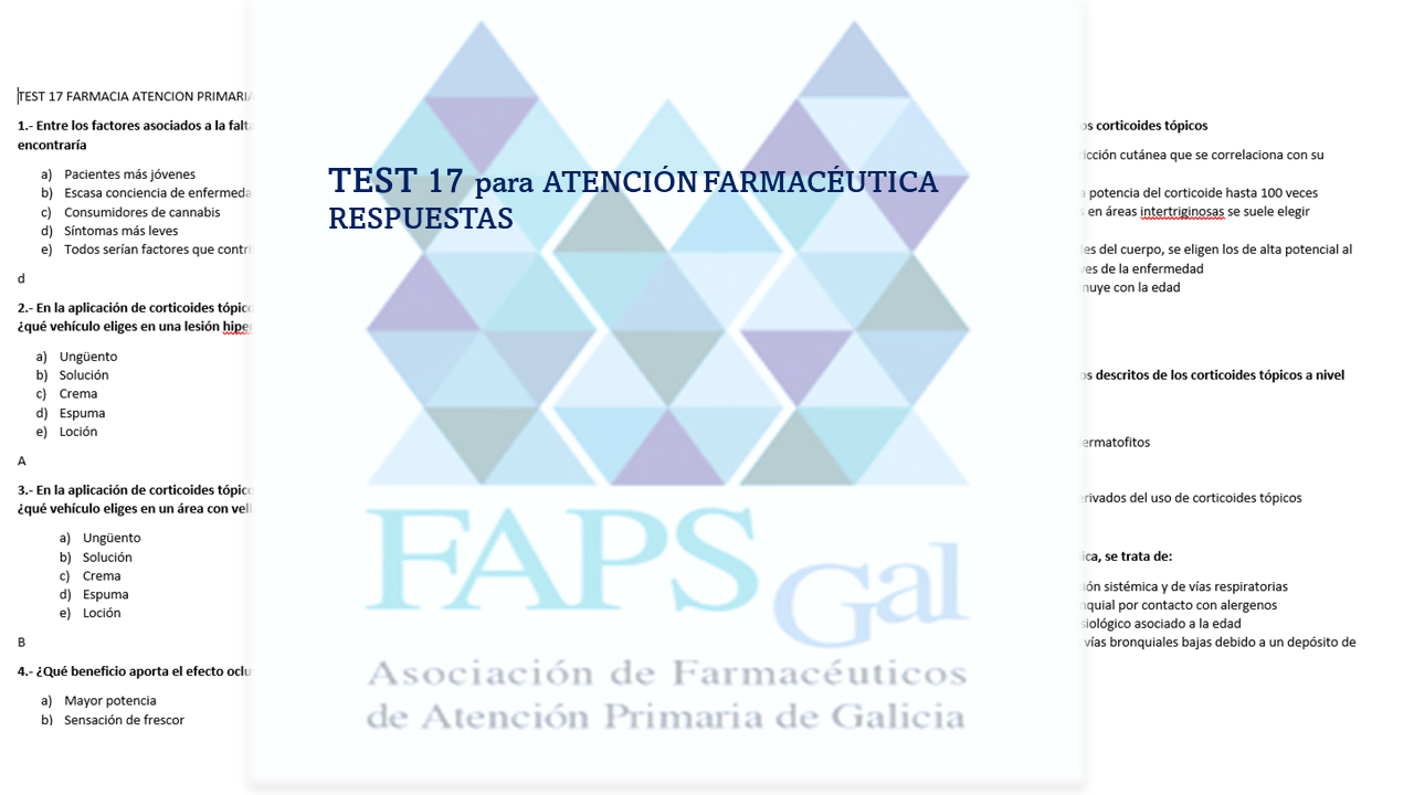 formacion farmacia atencion primaria atención farmacéutica TEST