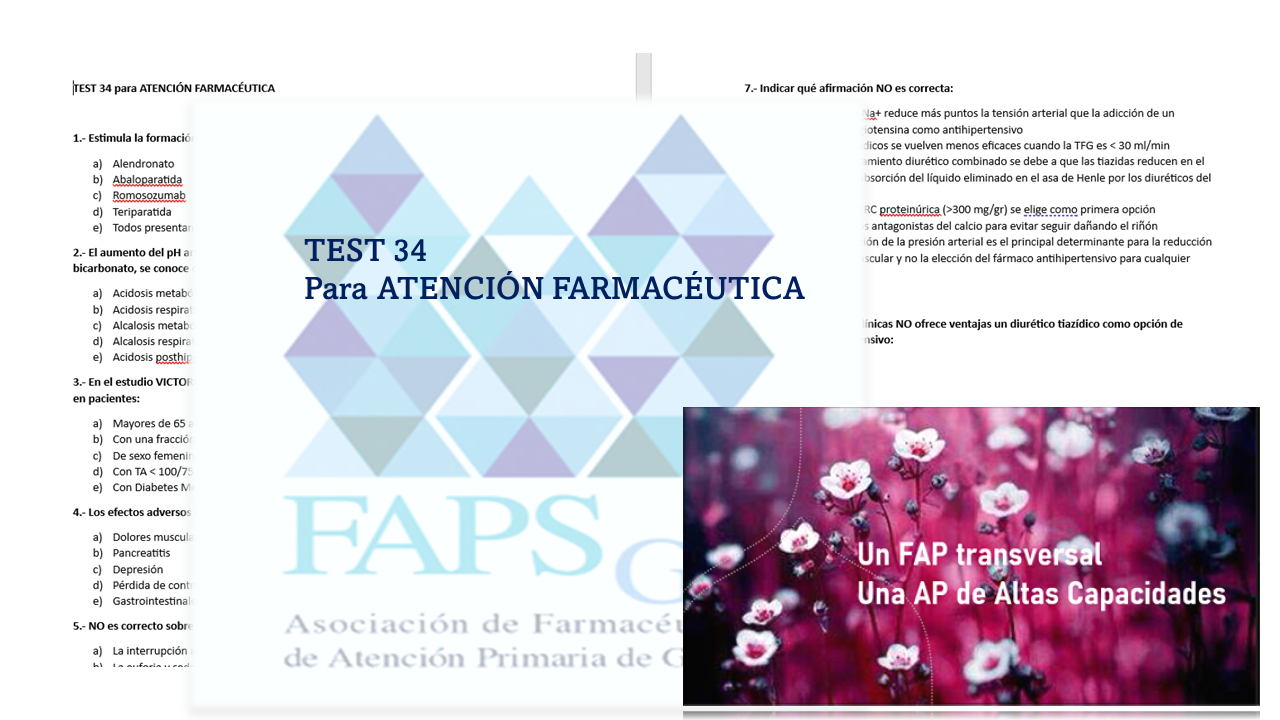 TEST 34 para ATENCIÓN FARMACÉUTICA