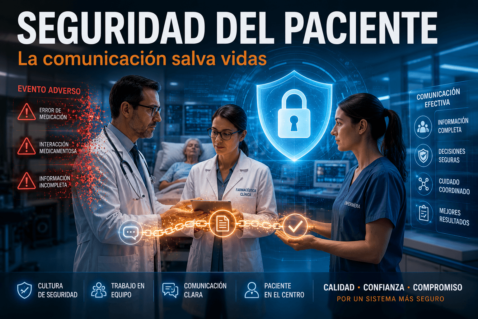 Comunicación efectiva entre profesionales sanitarios para mejorar la seguridad del paciente y prevenir eventos adversos evitables