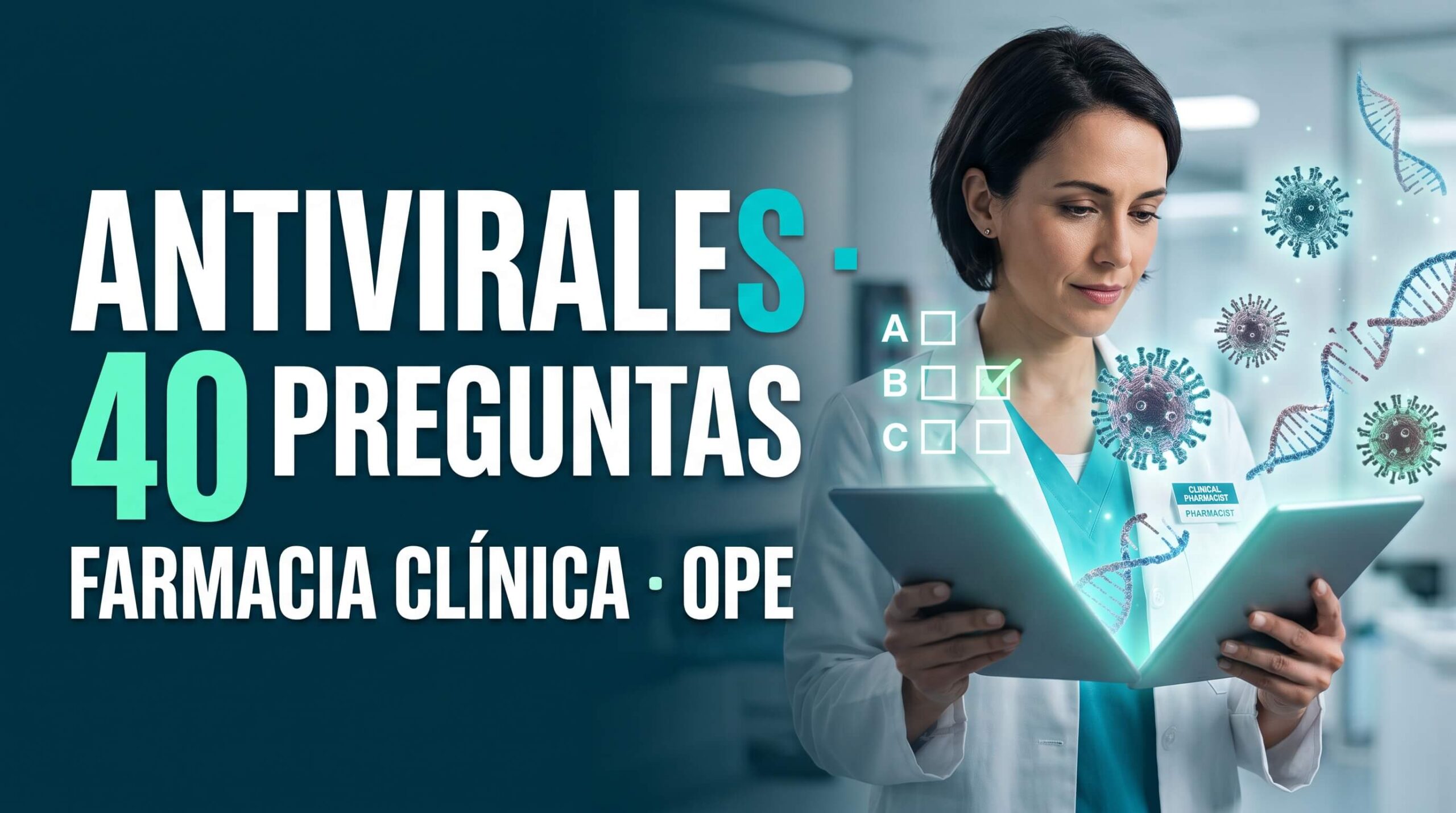 Test de antivirales para OPE de Farmacia: 40 preguntas clínicas