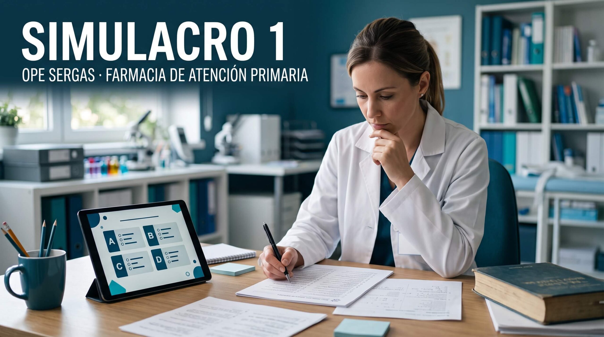 Simulacro 1 OPE SERGAS Farmacéutico/a de Atención Primaria: examen completo