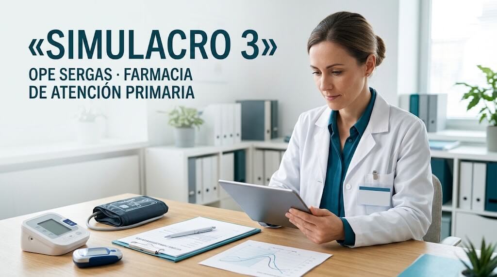 Simulacro 3 OPE SERGAS de Farmacia de Atención Primaria: examen completo
