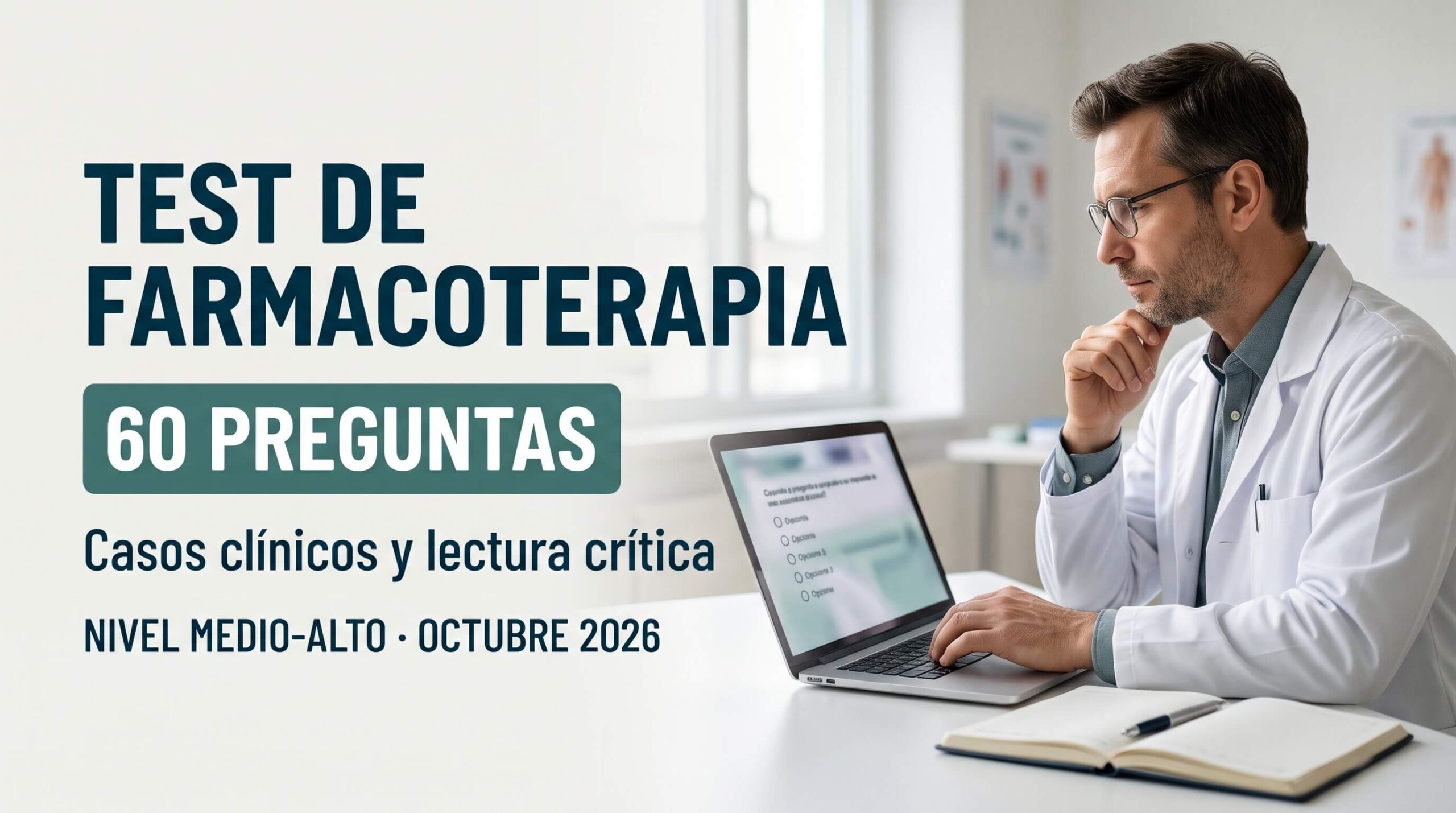 Test de farmacoterapia de octubre de 2026 con 60 preguntas