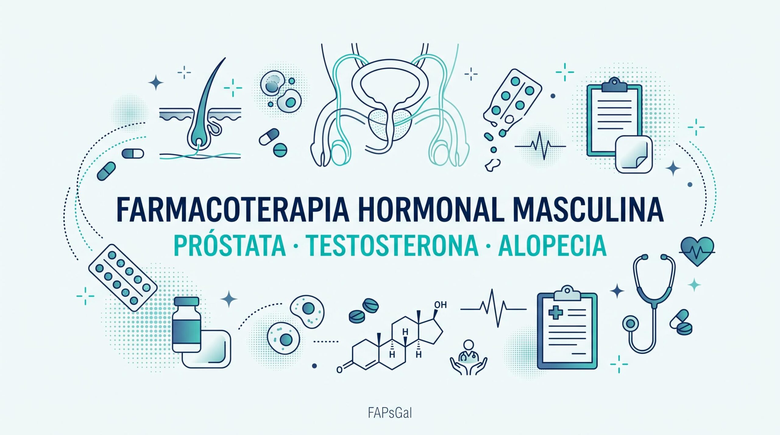 Farmacoterapia hormonal masculina: testosterona, próstata, alopecia y atención a personas trans